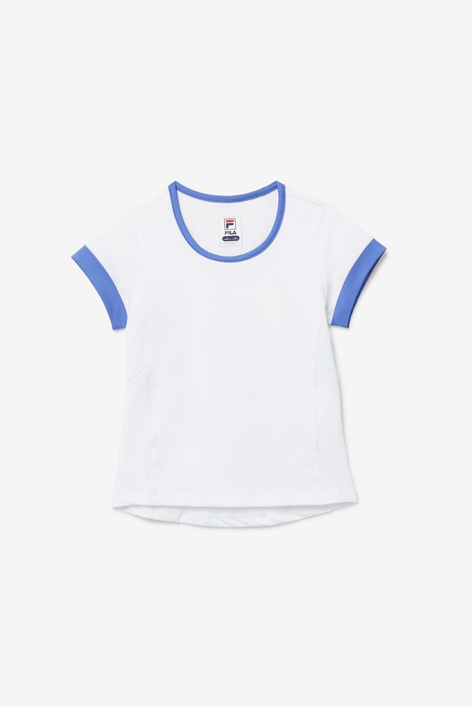 Fila T-Shirt Girls' Core Short Sleeve Top Kids White - India OQX-986325